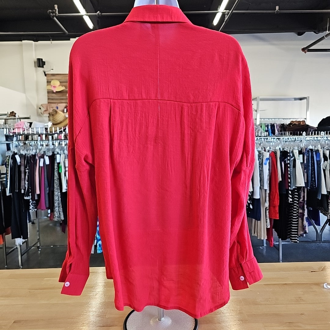 Diosun Size S Red Button Down Shirt