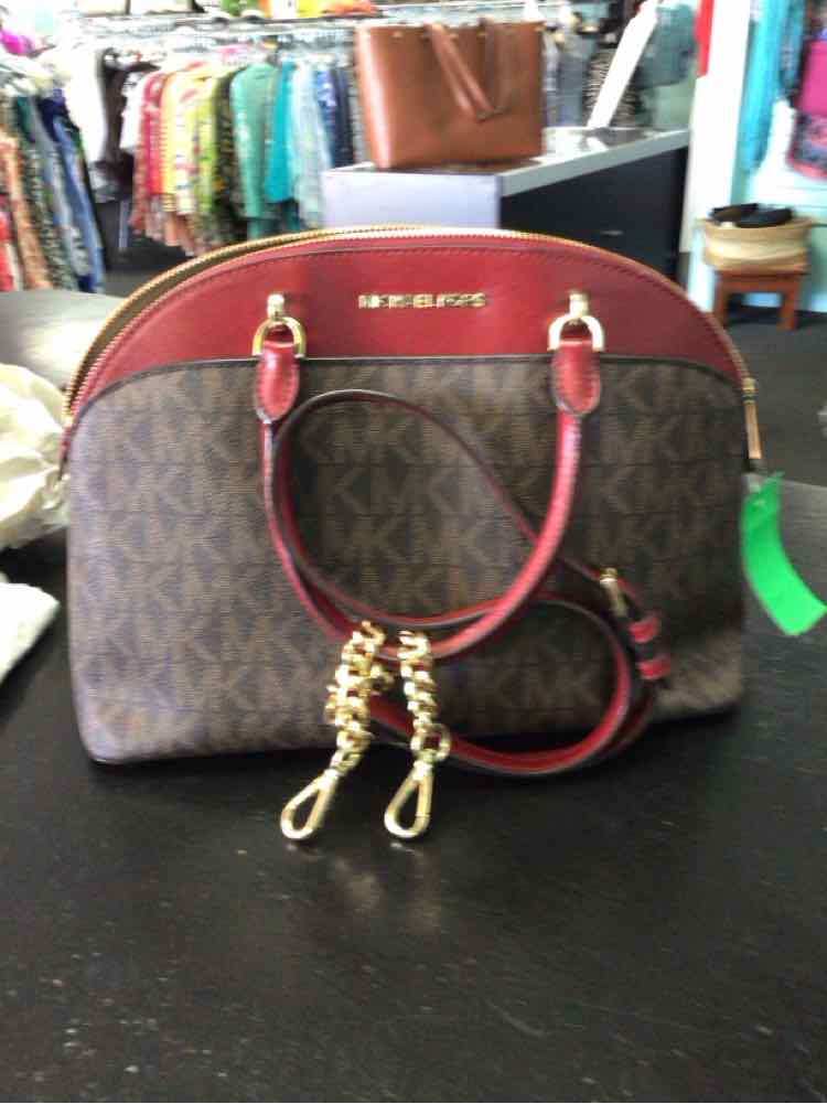Michael Kors Maroon/Brown Handbag