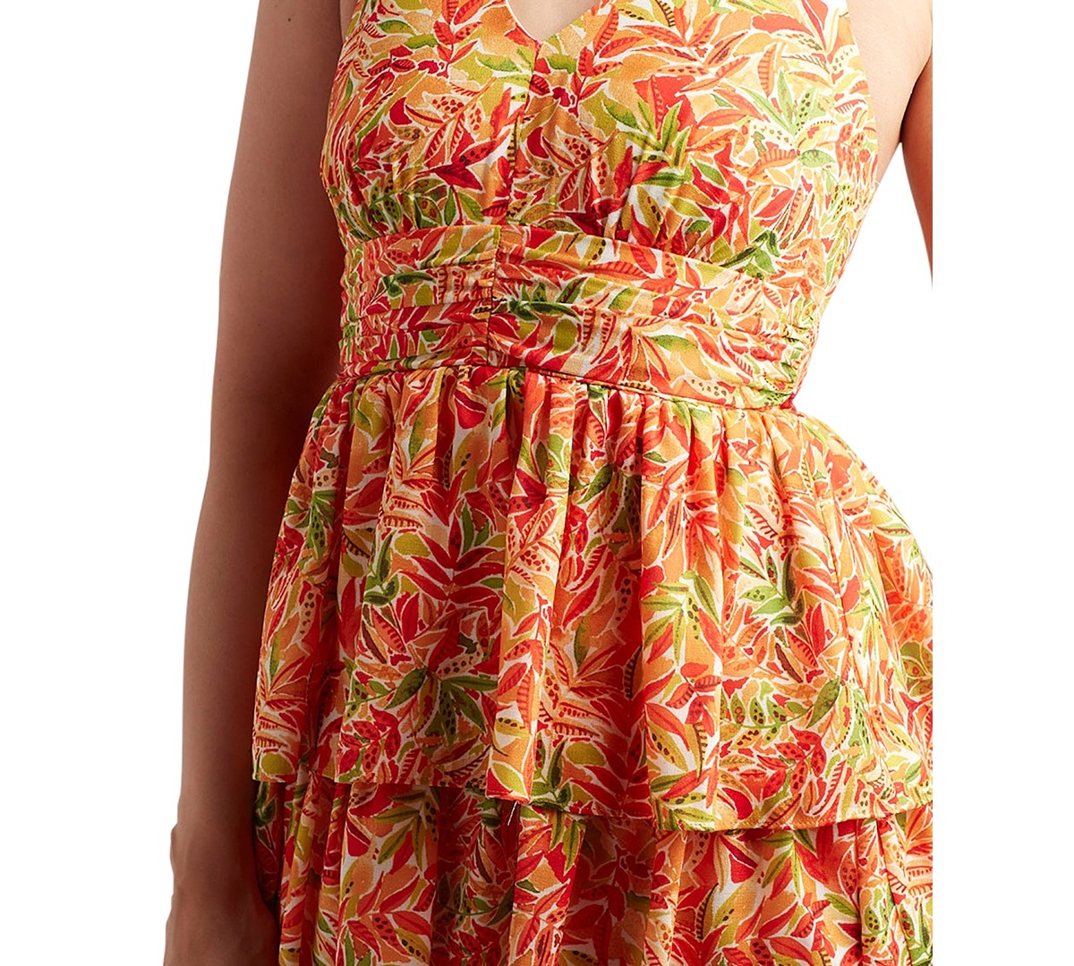 open lace back dress A-Line Ruffle Short Junior Prom Dress by La Femme Orange / 00 main image 0