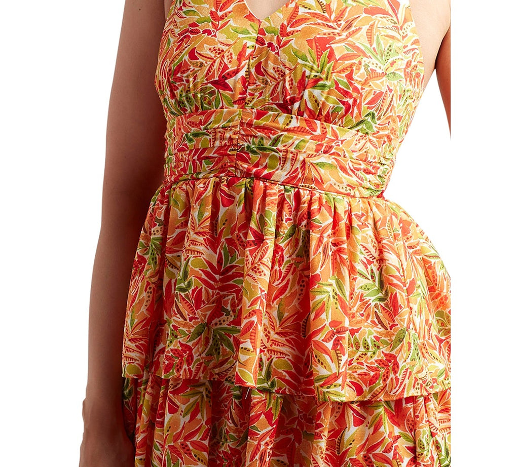 BCX Size XS Juniors' Printed Halter-Style Mini Dress - Pat D