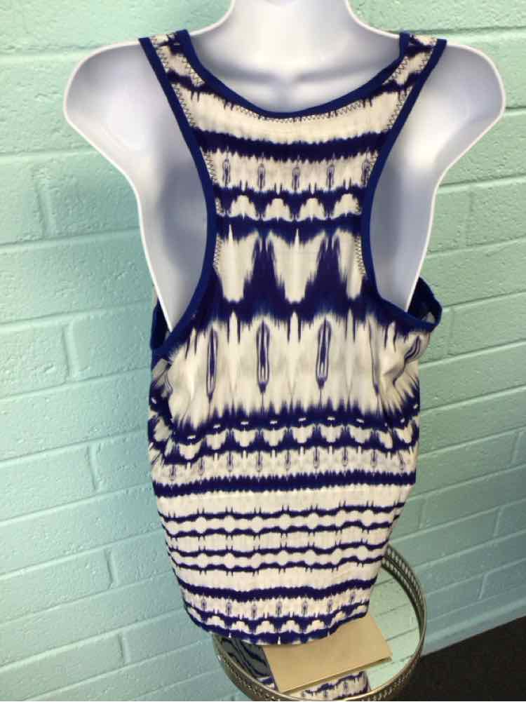 Michael Stars Size L Blue & White Sleeveless