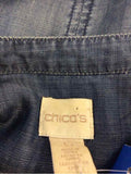 Chico's Size 0 Blue Preloved Blouse LS