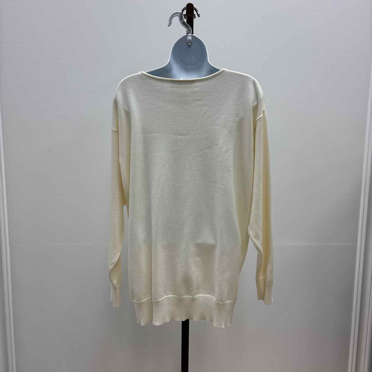 Bob Mackie Size L White Cotton Acrylic Preloved Sweater