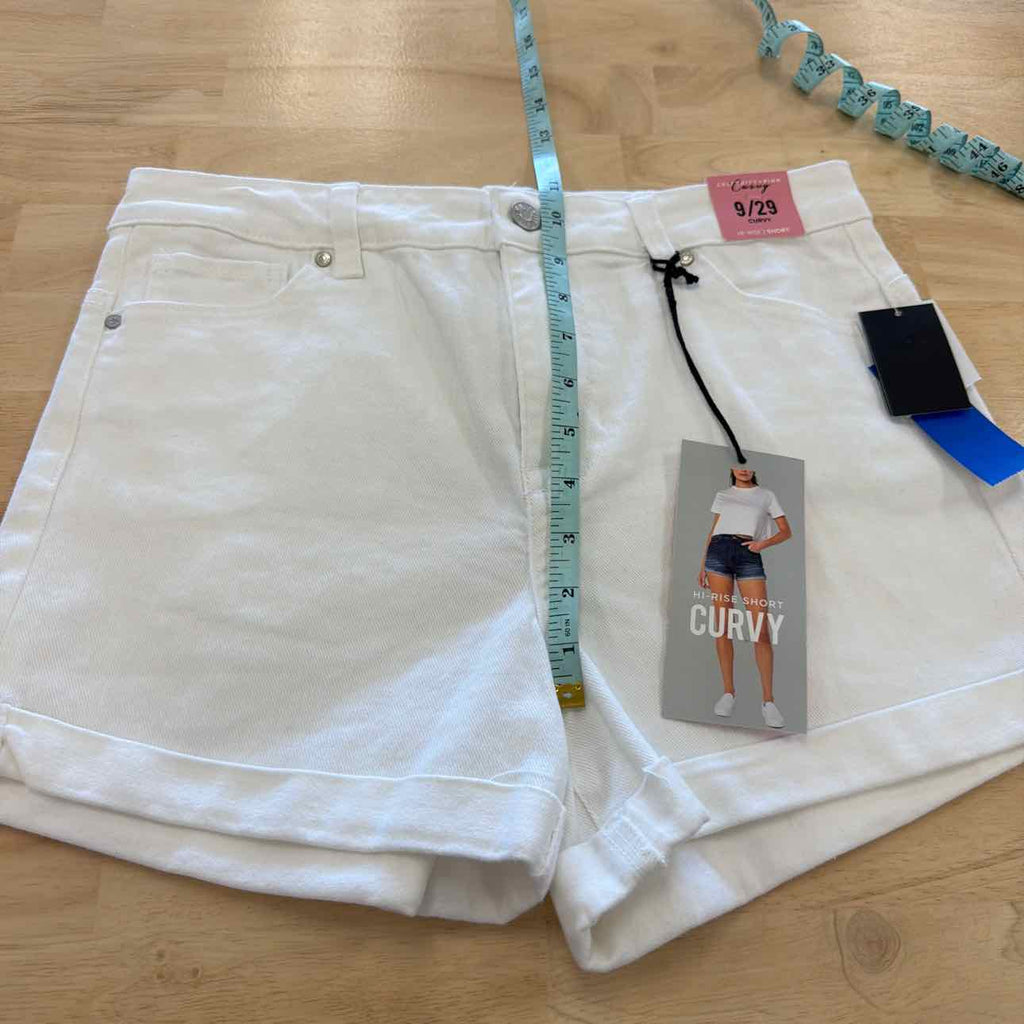 Celebrity pink Women Size 9  White New Shorts  High-Rise Curvy Denim Shorts