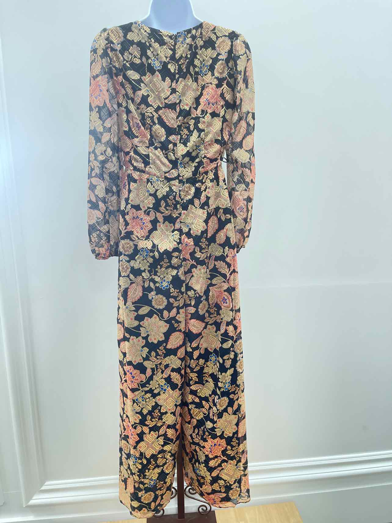 Vince Camuto V Neck Tie Waist Jumpsuit