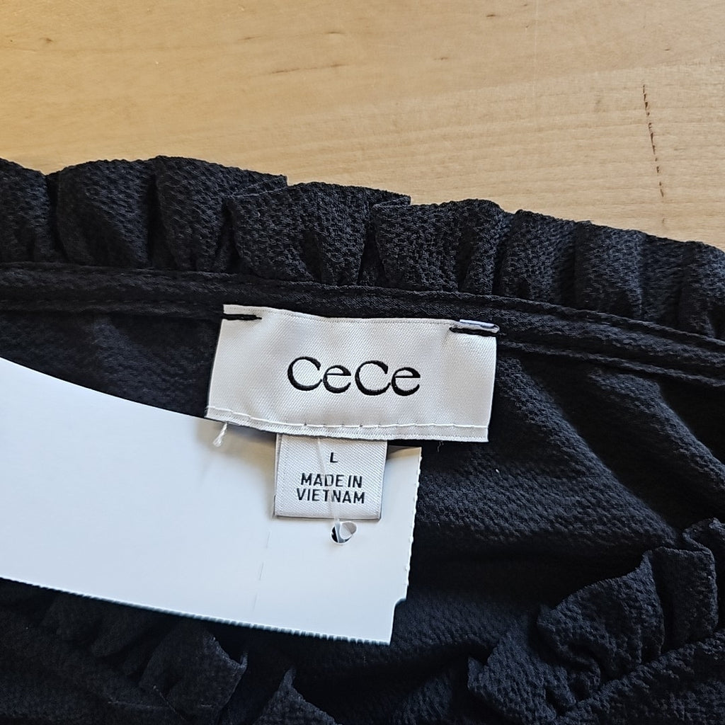 CeCe Size L Black New Long Sleeve