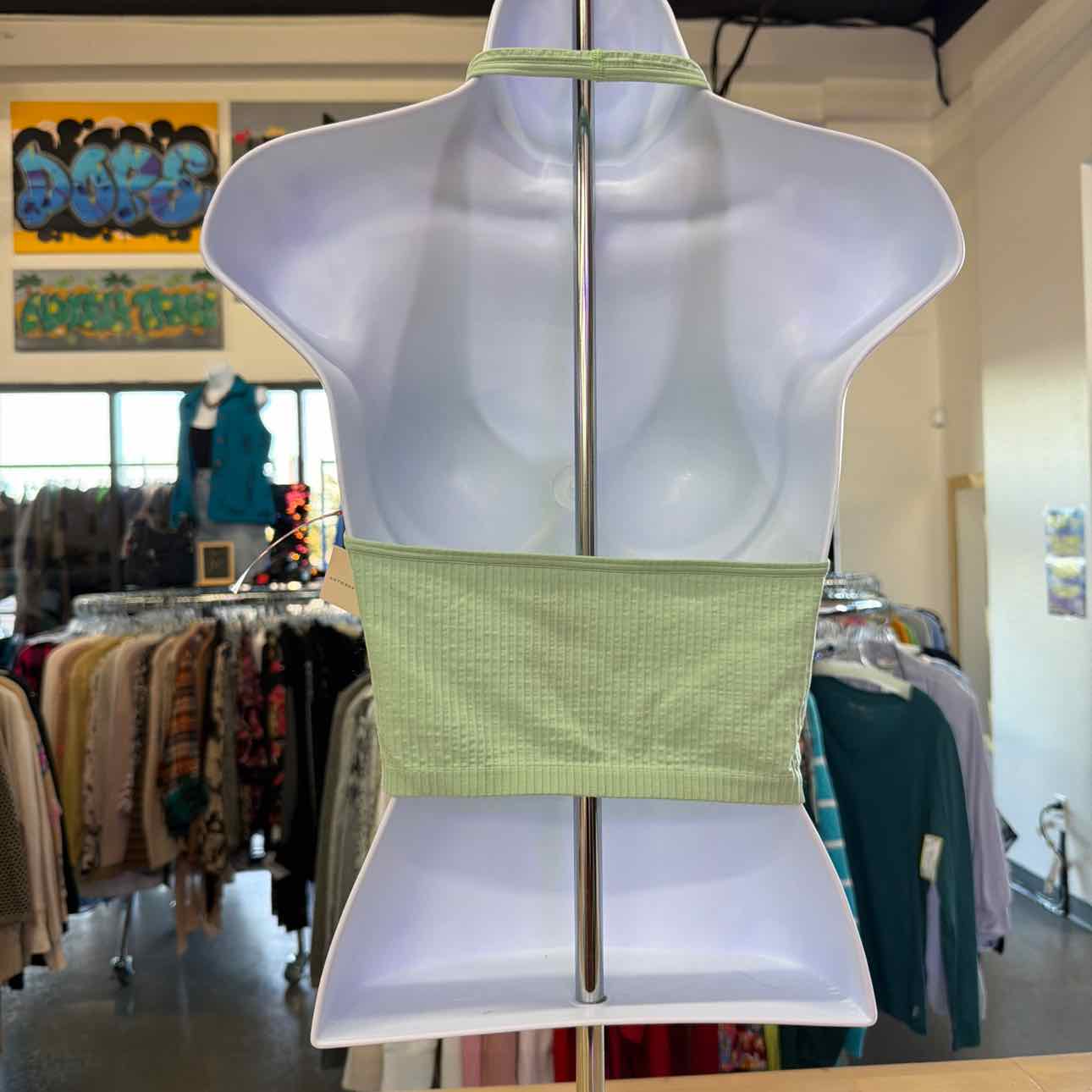 Anthropologie Size S/M Green Preloved Halter