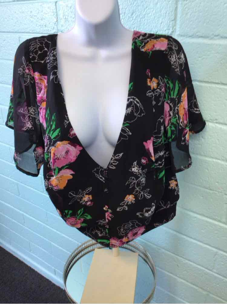 Torrid Size 2 Pink Black Blouse