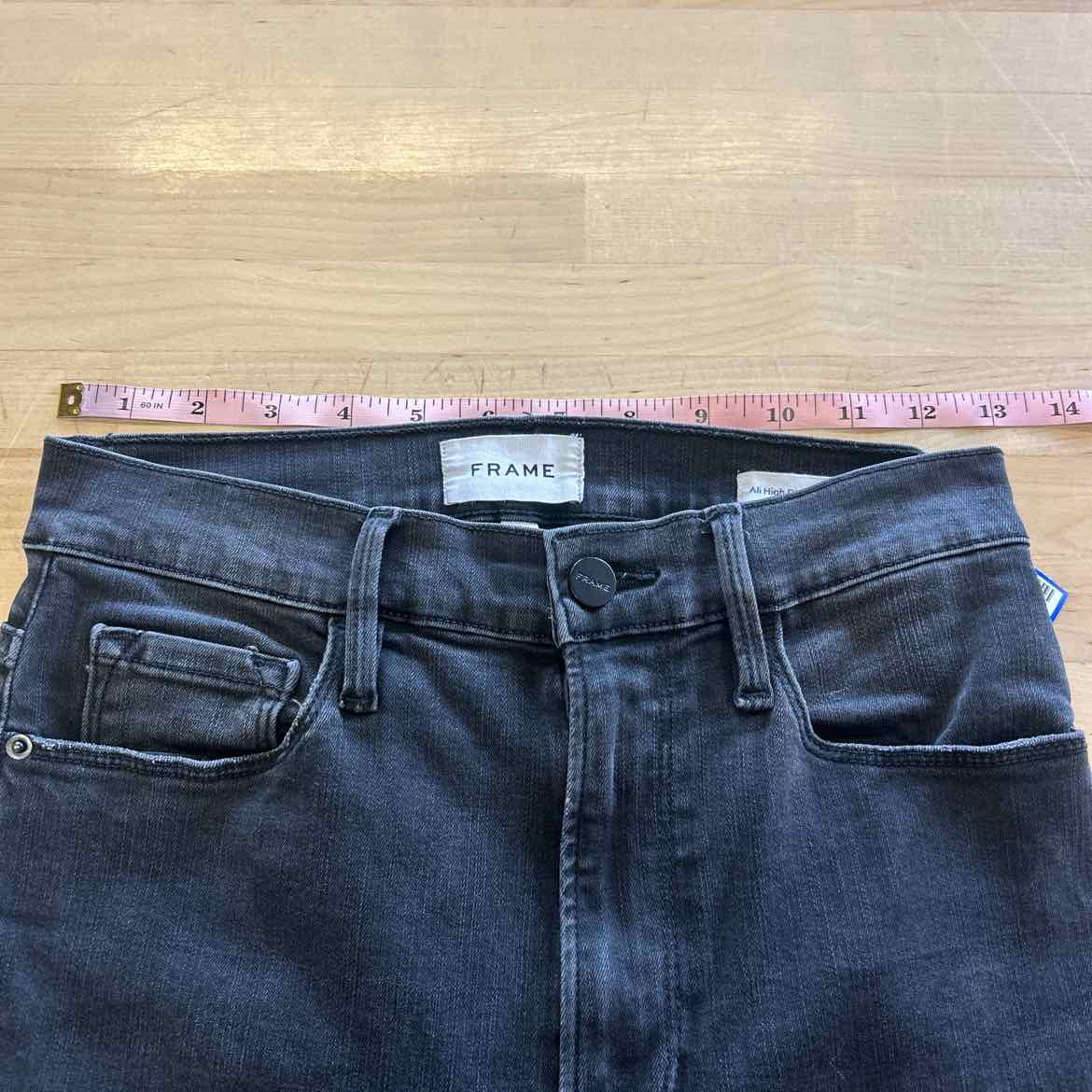 Frame Size 27 Black Denim Preloved Jeans