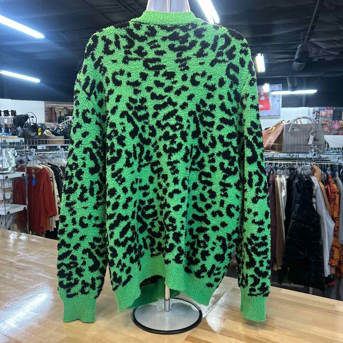 Jodifl Size L Green/Black Preloved Cardigan