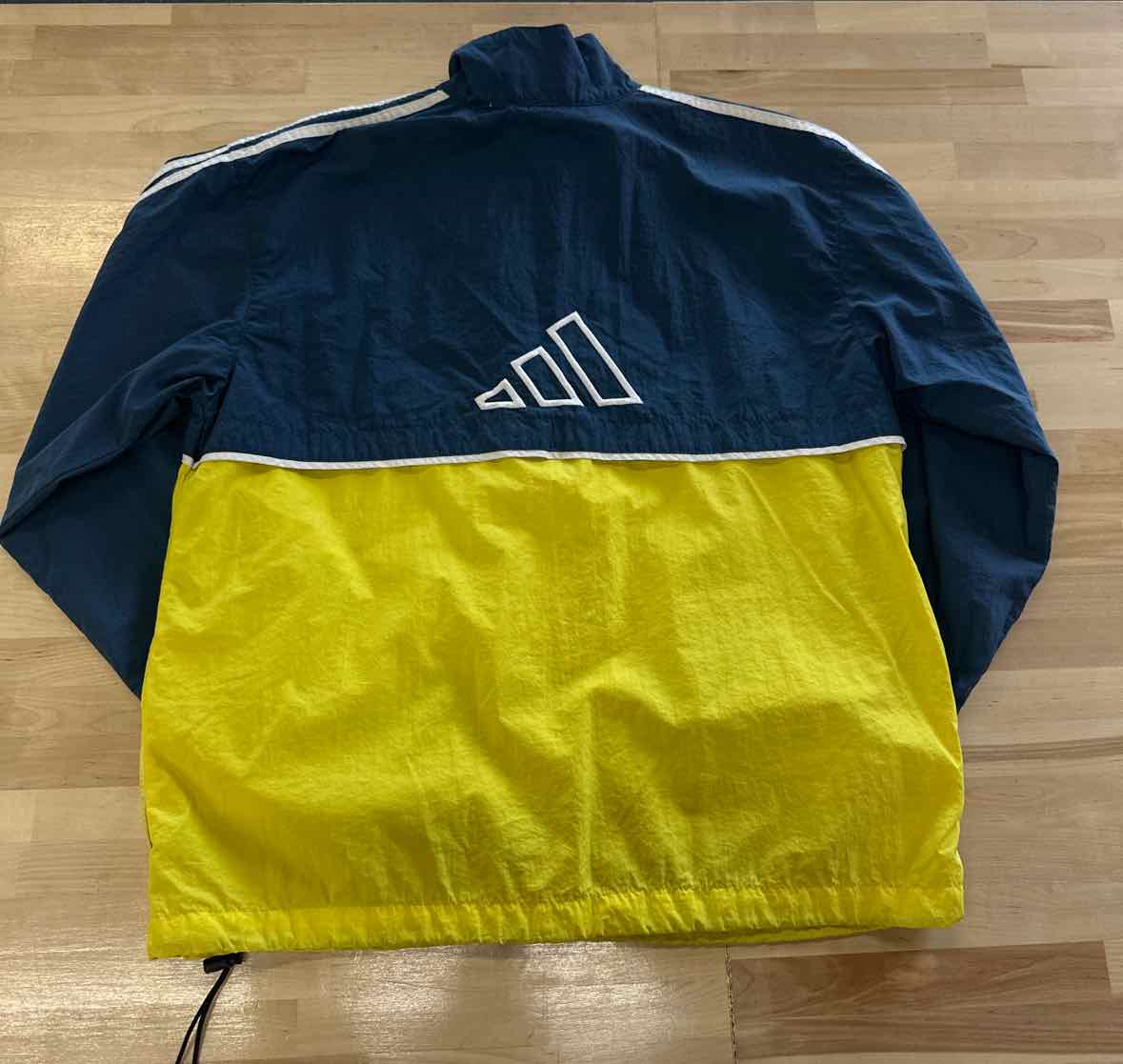 Adidas Size L Blue/Yellow Athletic Jacket