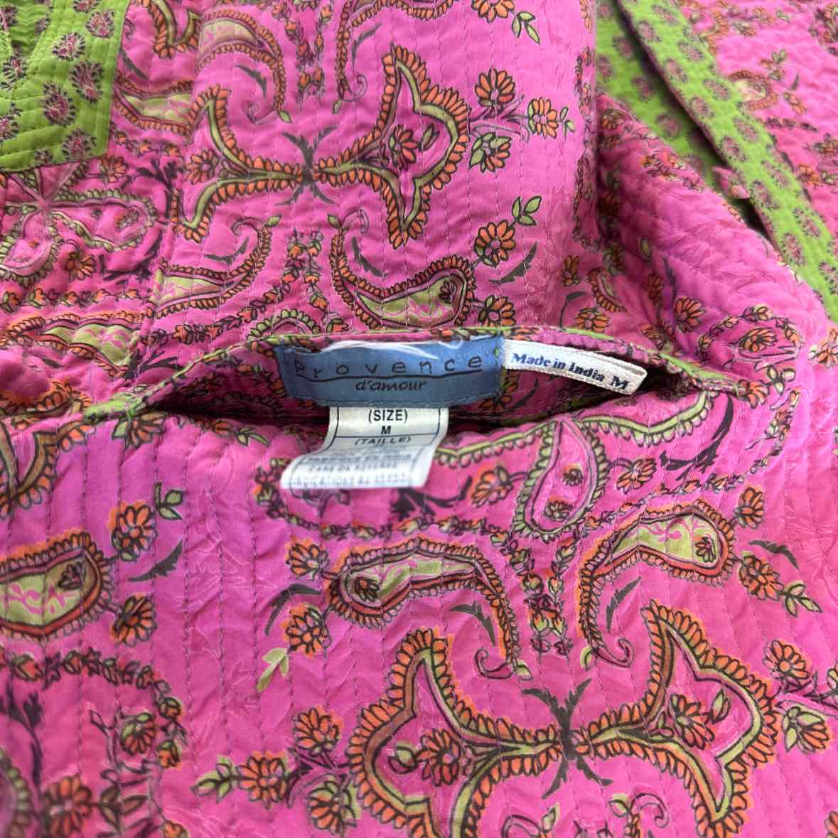 Provence Size M Pink & Green Cardigan