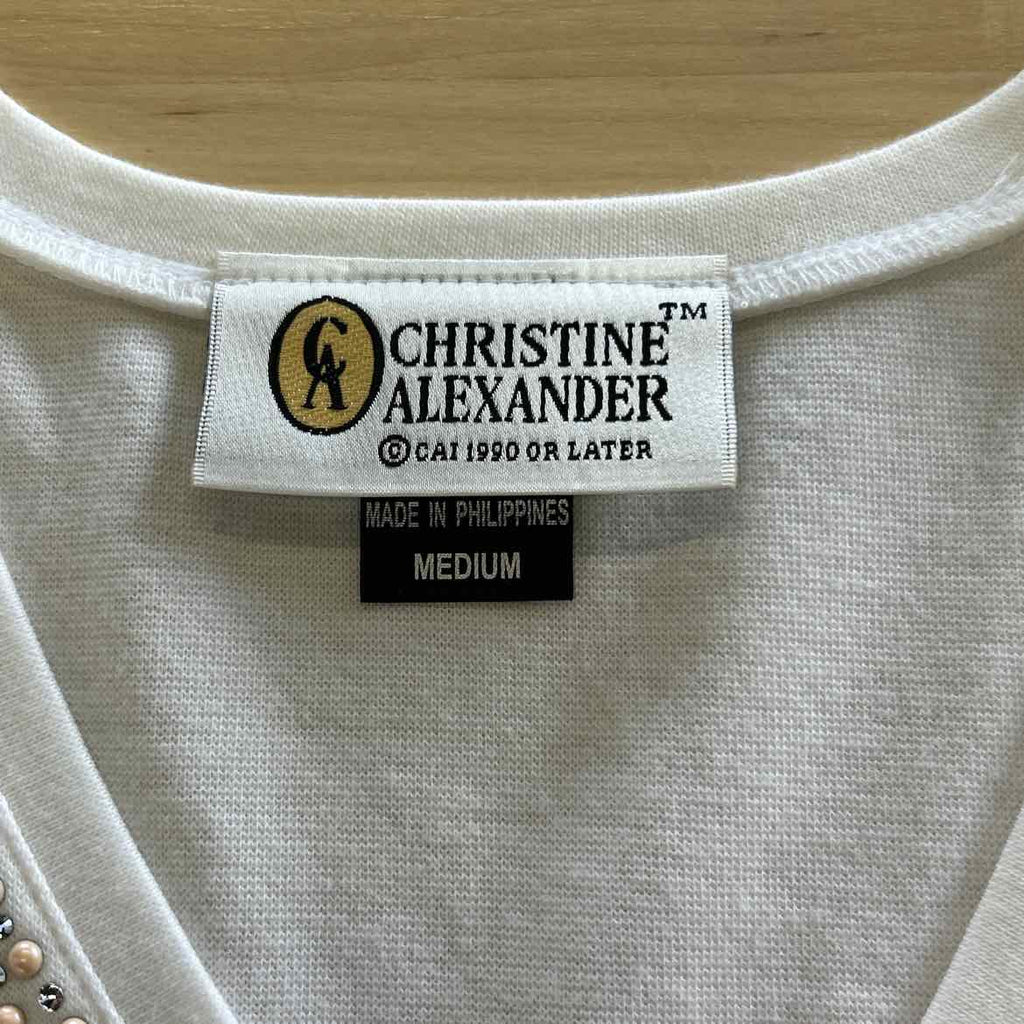Christine Alexander Size M White Long Sleeve