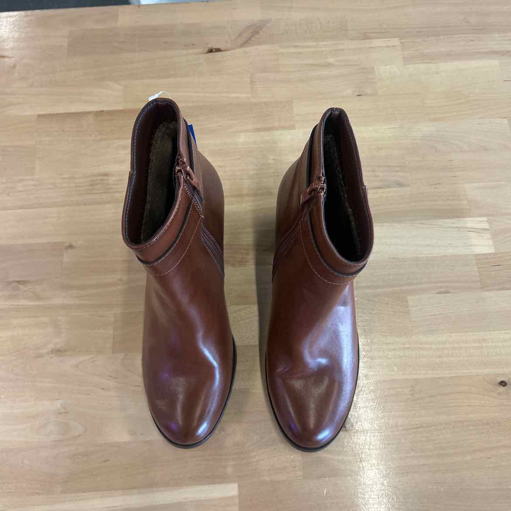 MarinaSeval Size 7.5 (38) Brown Leather Preloved Bootie
