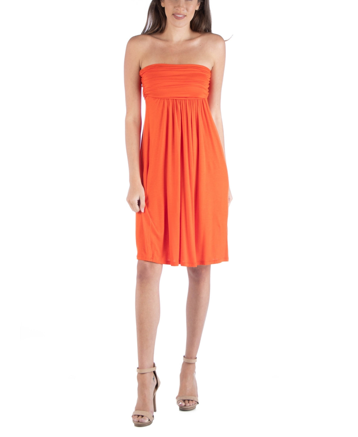 Miken Size L Comfort Apparel Strapless Empire Waist Mini Dress
