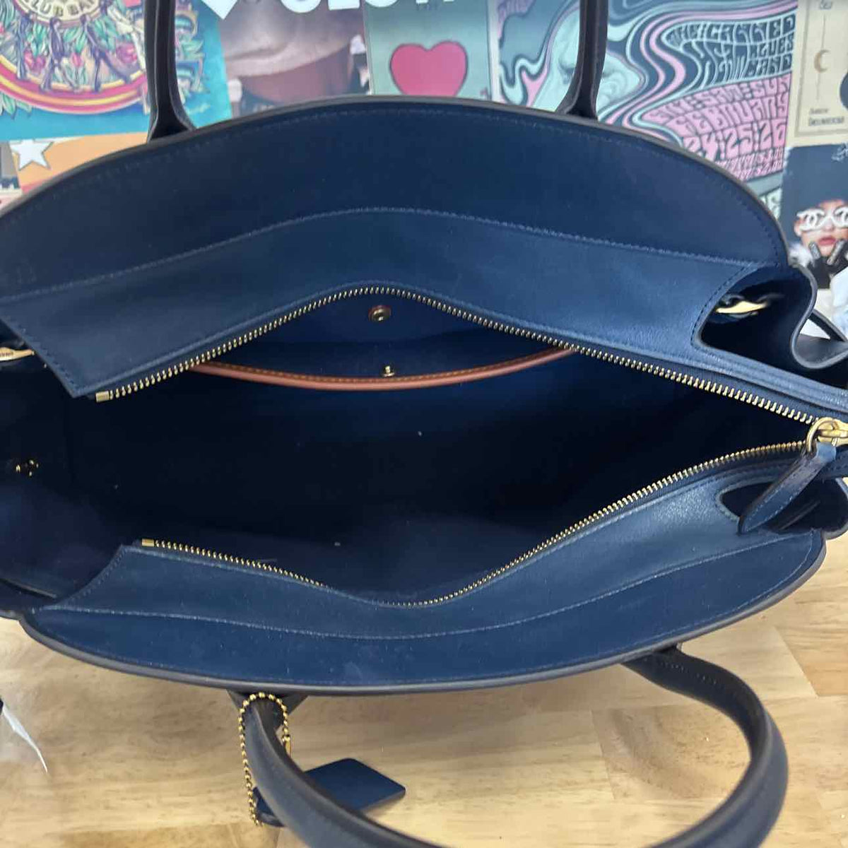 Coach Navy Leather New Handbag