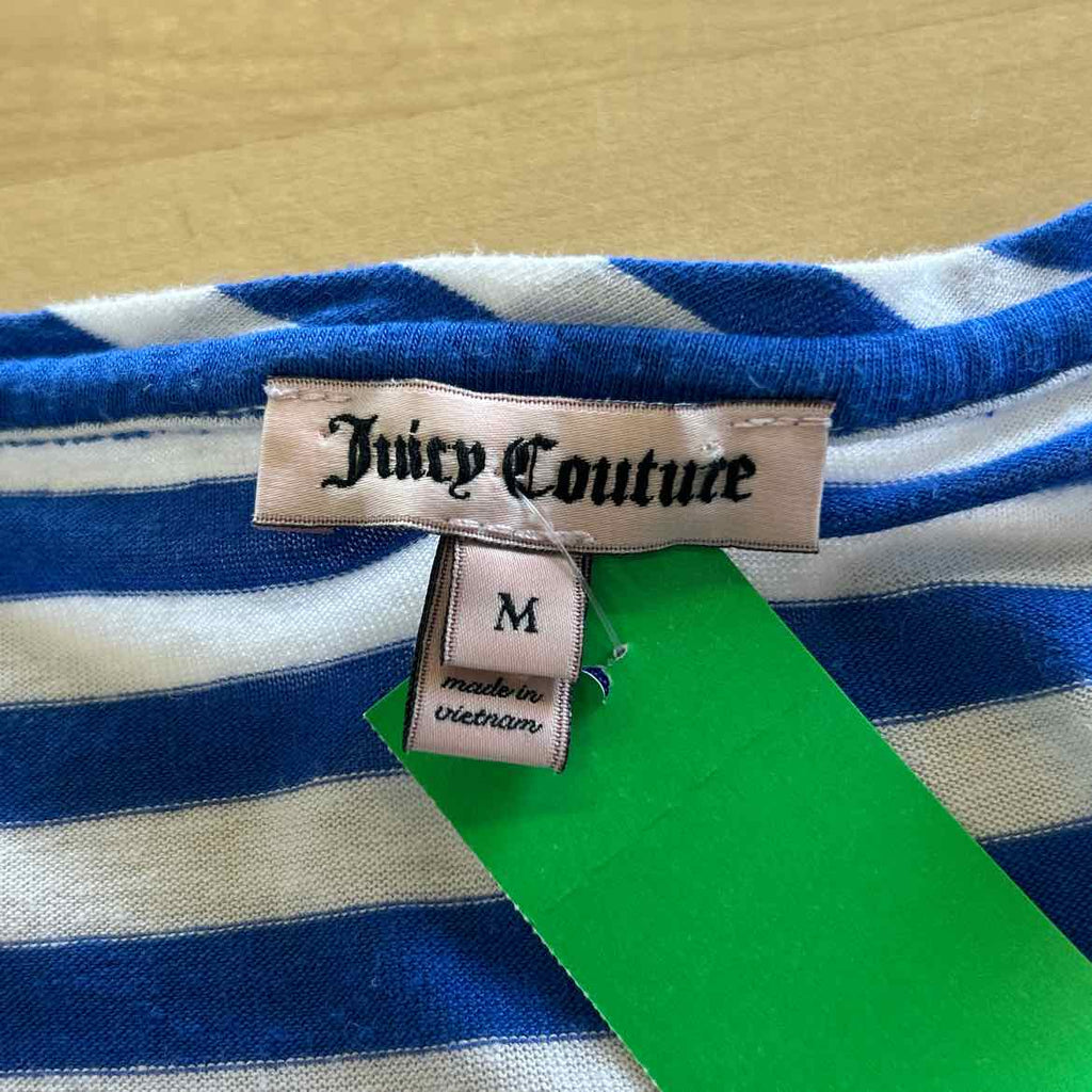 Juicy Couture Size M Blue White Preloved Blouse SS