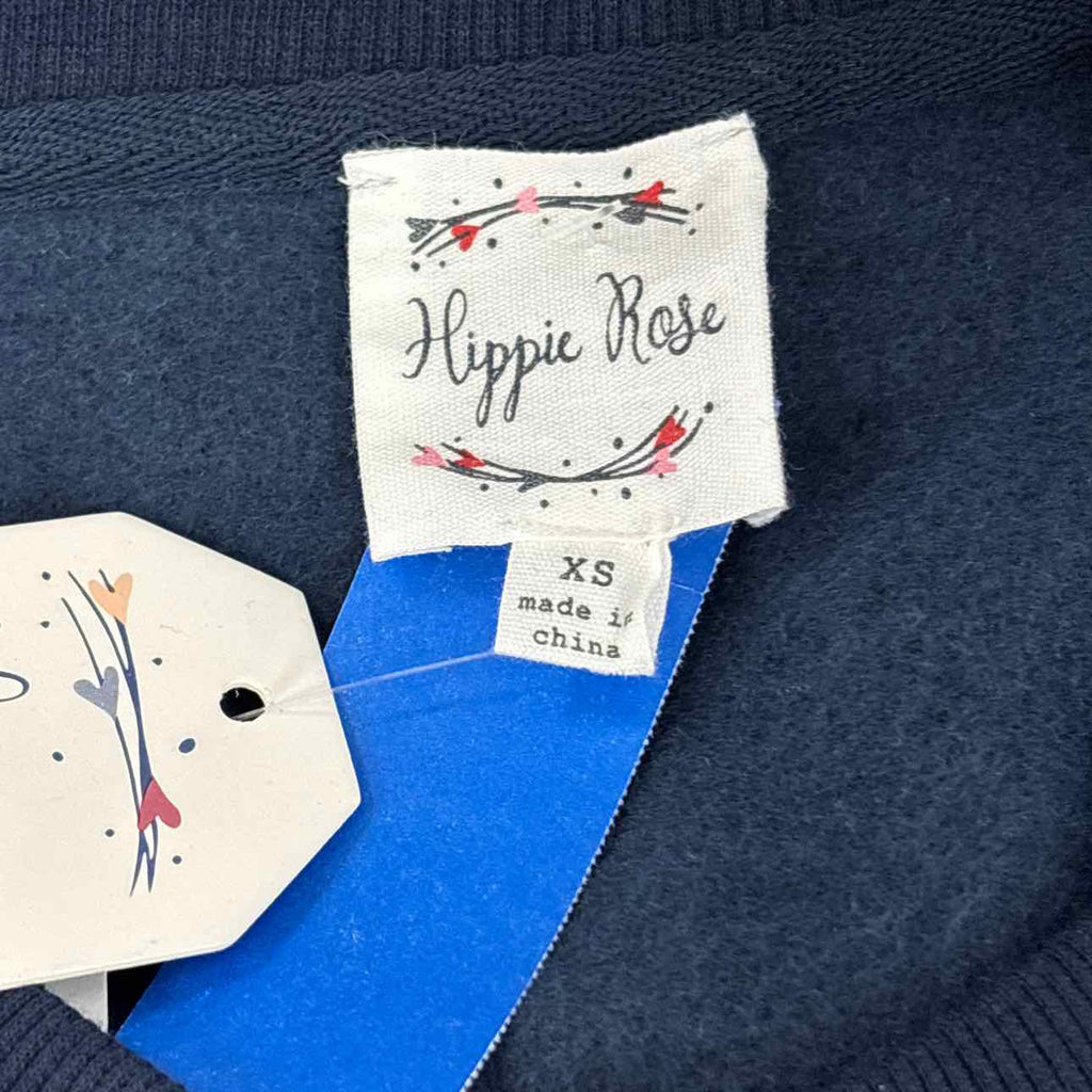 hippie rose Size XS Varsity Fleece Crewneck - Navy Social Club
