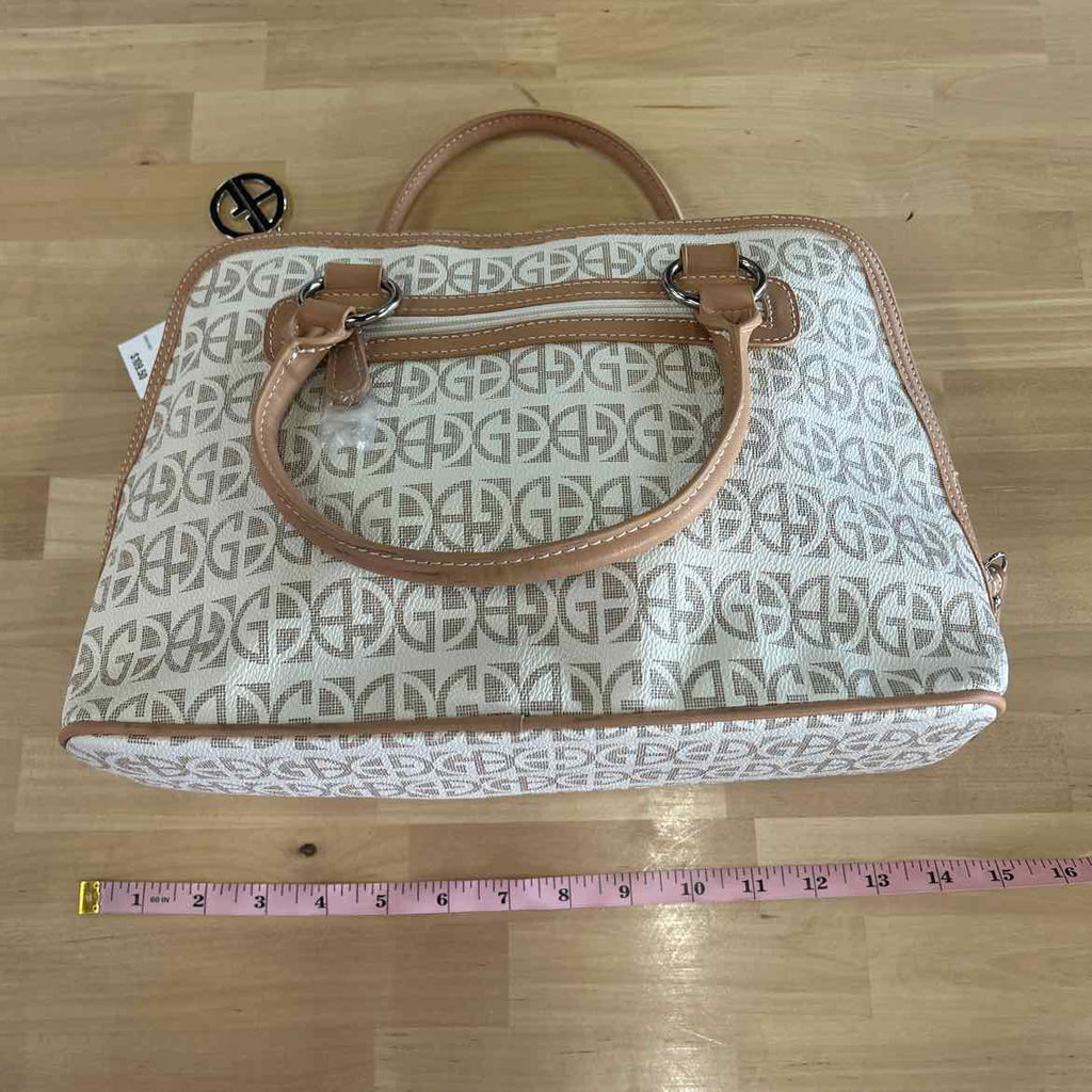 Giani Bernini Block Signature Dome Satchel - Ivory/Silver