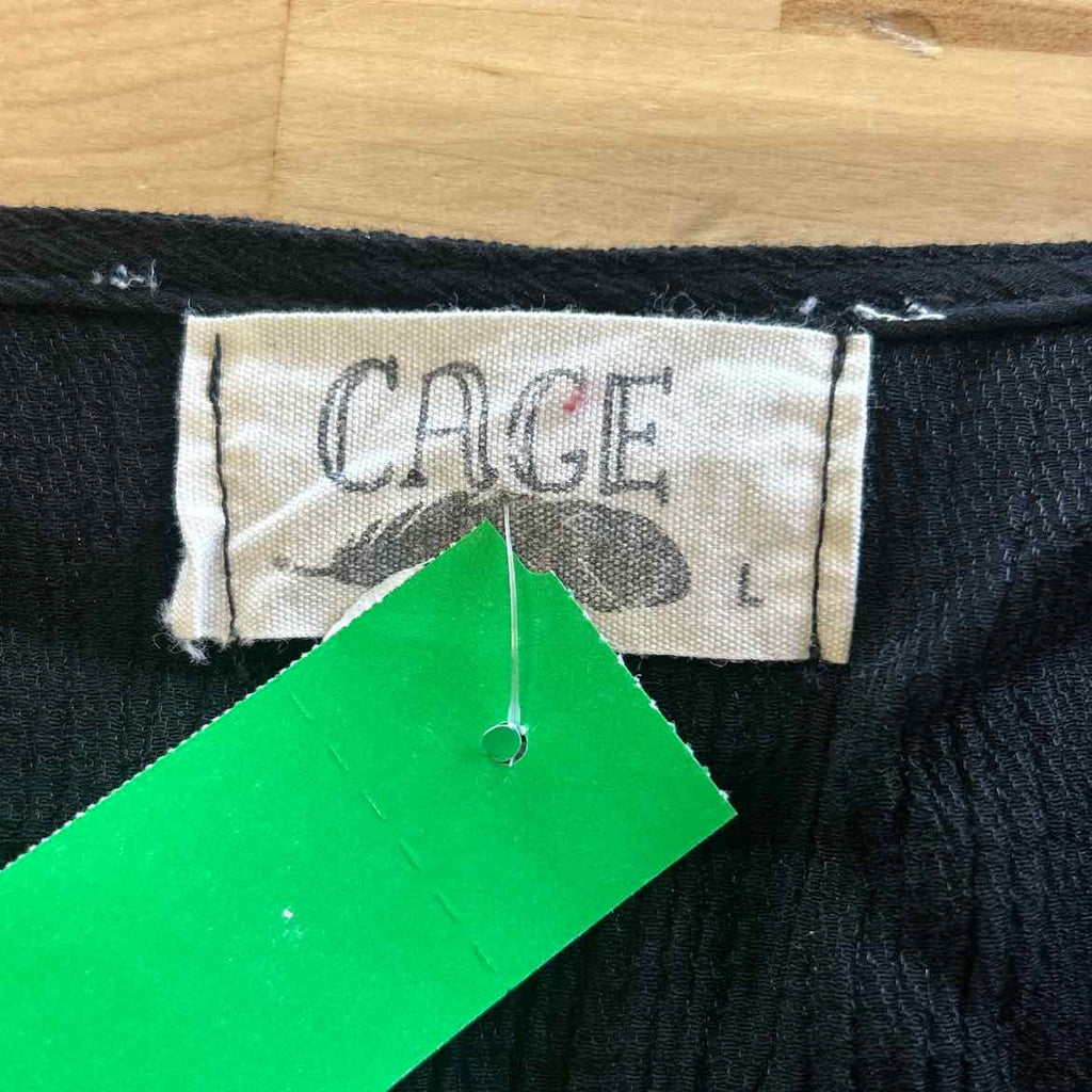 Cage Size L Black Preloved Blouse LS