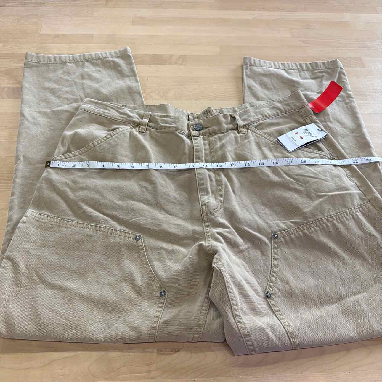 Guess Men's Straight-Fit Cotton Cargo Pants - Impact Grey