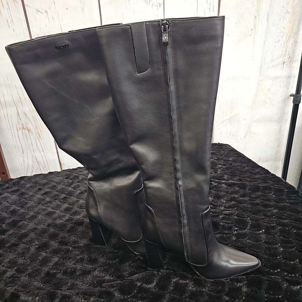 DKNY Shoe Size 8.5 Black Leather Boots