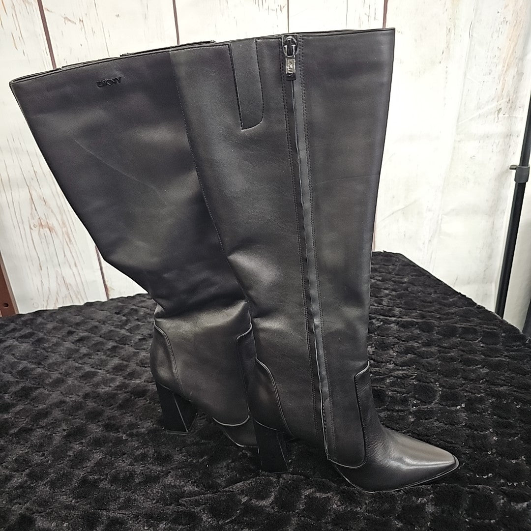 DKNY Shoe Size 8.5 Black Leather Boots