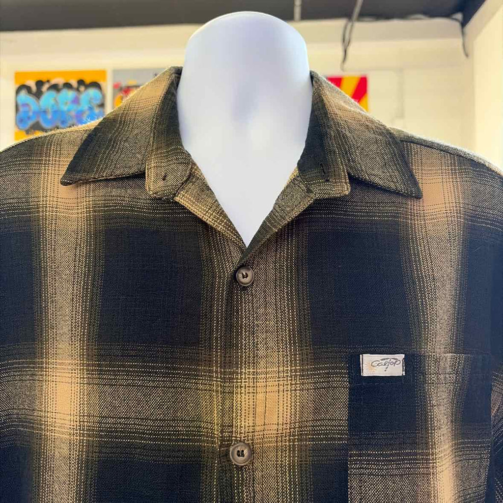 Cal Top Size L Brown Preloved MENS Button Down Shirt