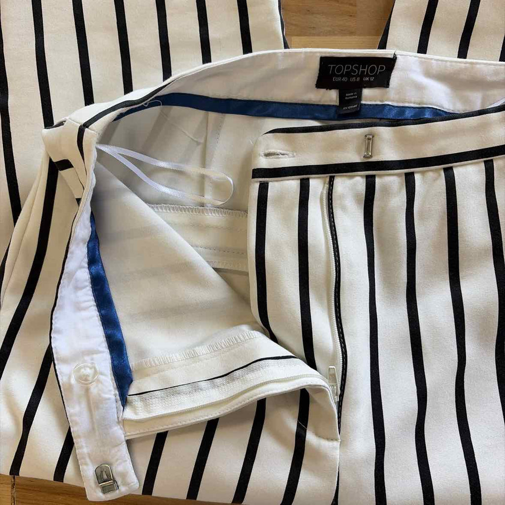 topshop Size 8 White Preloved Pants