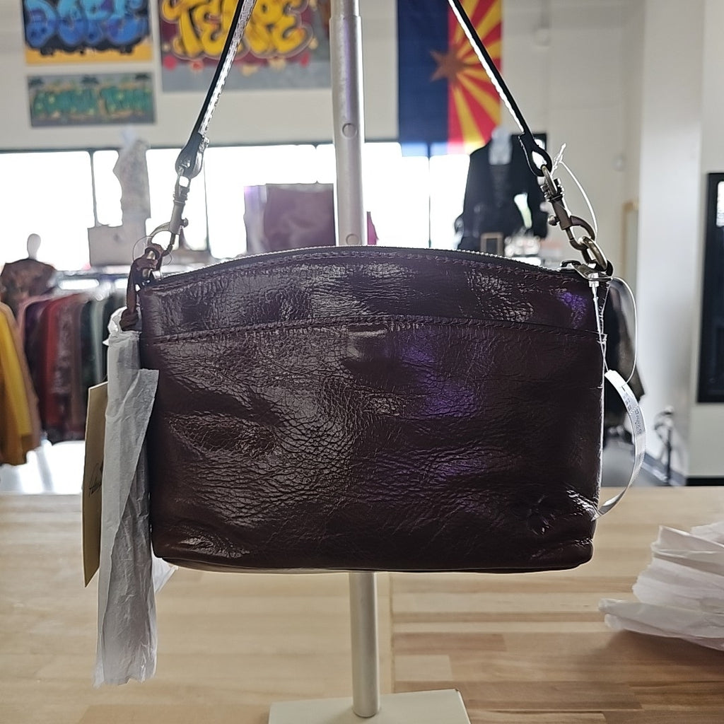 Patricia Nash Arlee Small Leather Weave Cros CognacTaupe