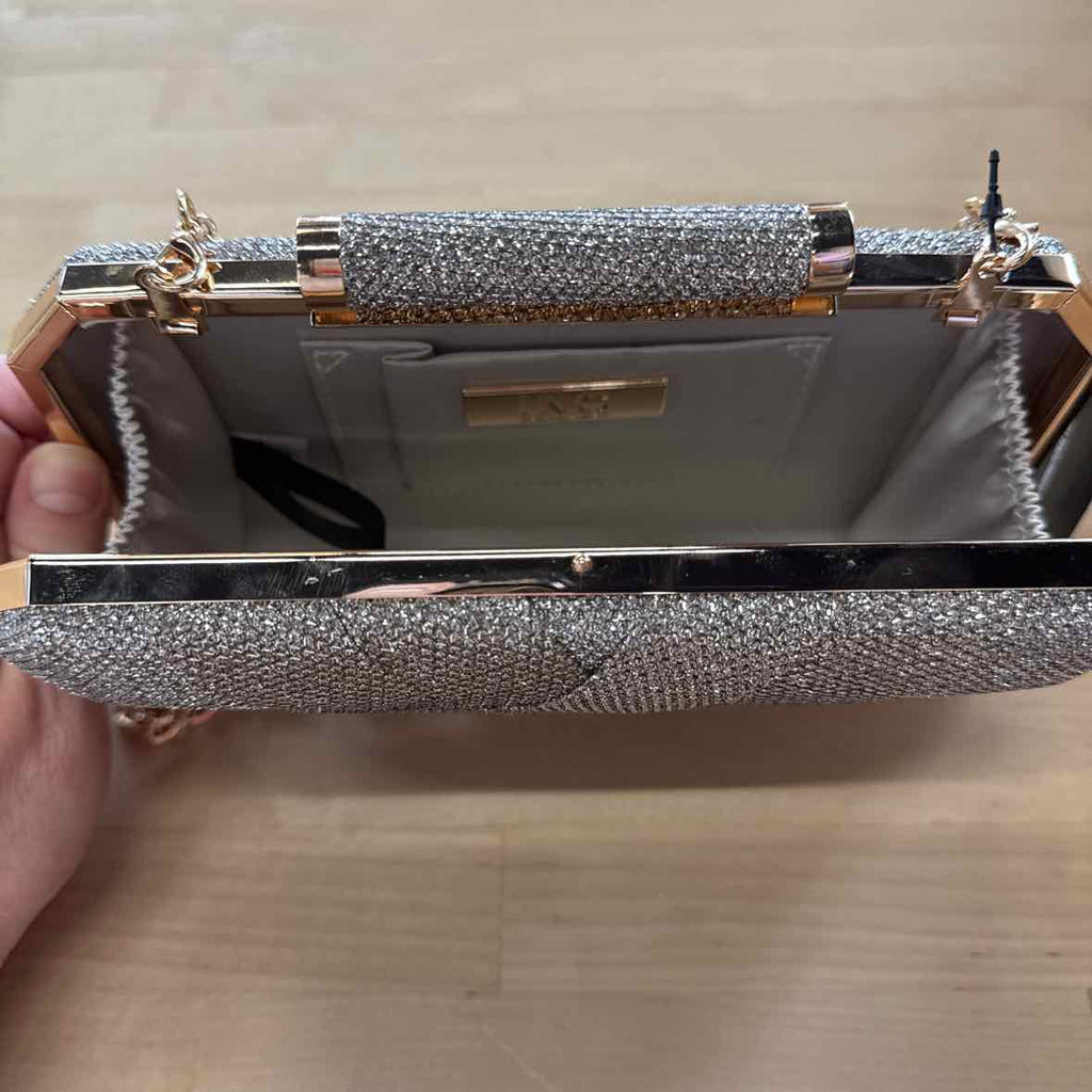 INC Silver & Gold Lindsayy Lurex Clutch