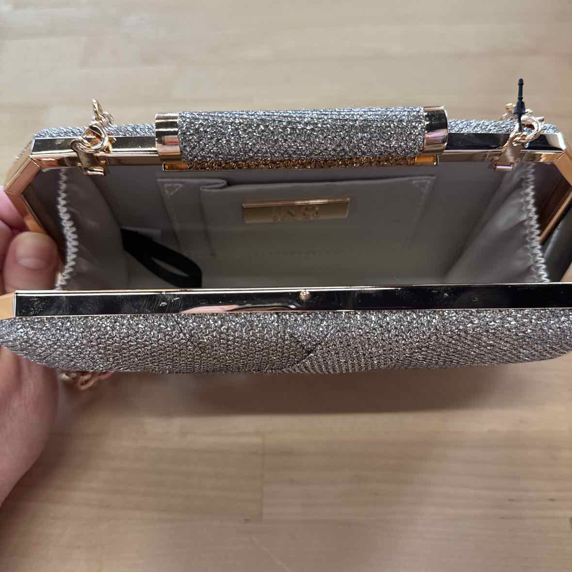INC Silver & Gold Lindsayy Lurex Clutch