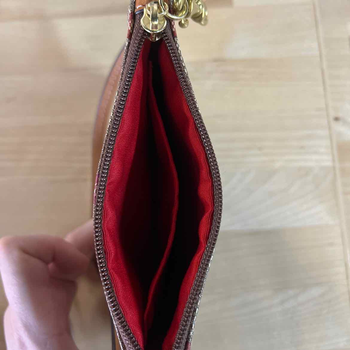 Coach Brown Wristlet