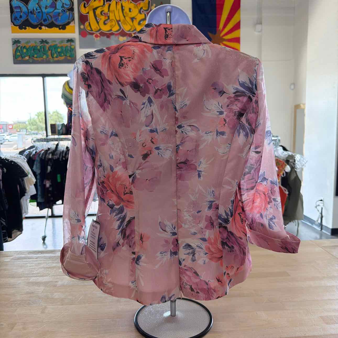Alex Evenings Size S Pink New Blouse LS