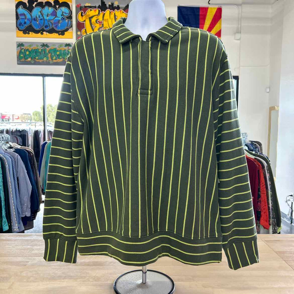 Mode of One Men's Relaxed-Fit Long-Sleeve French Terry Polo Shirt - Wild Ivy