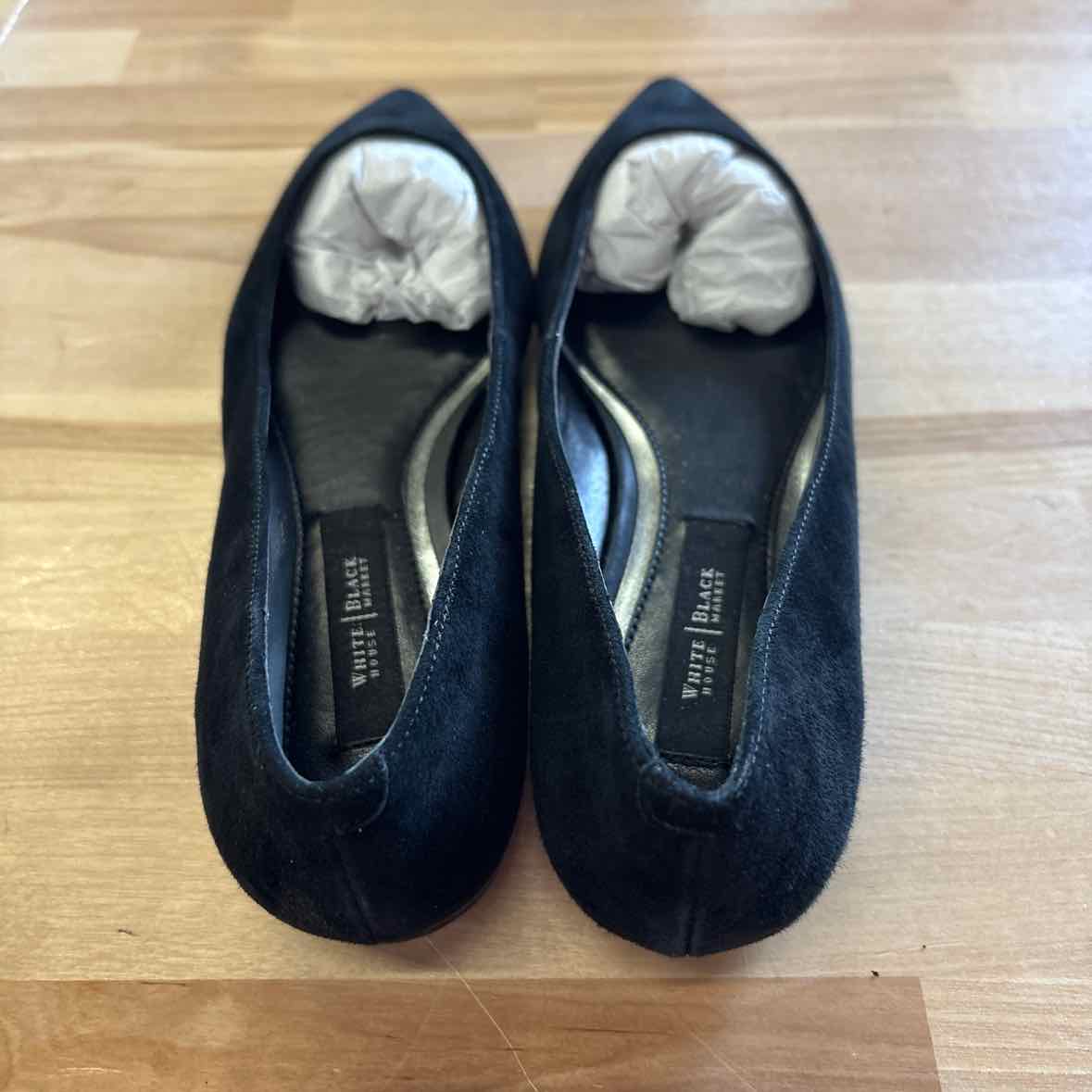 White House Black Market Size 7.5 Black Suede New Flats