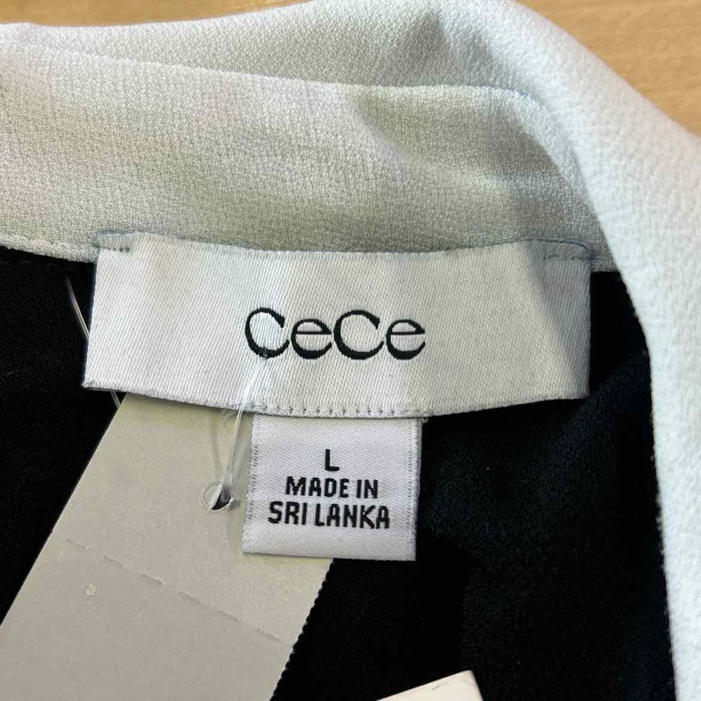 CeCe Tie Neck Puffed Sleeve Dress