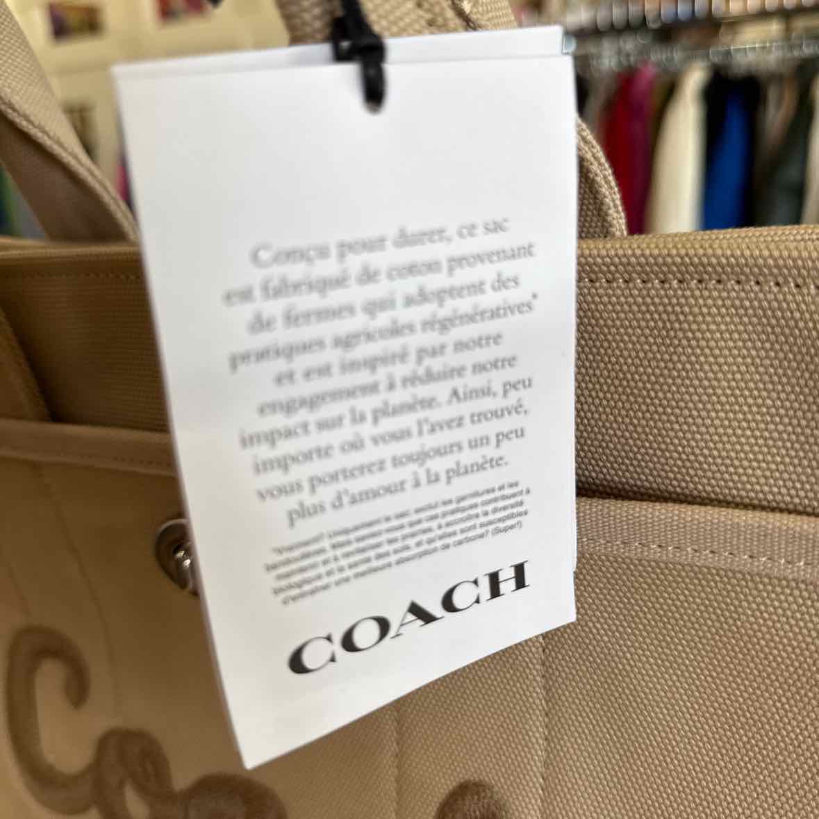 Coach Beige Tote Canvas Handbag