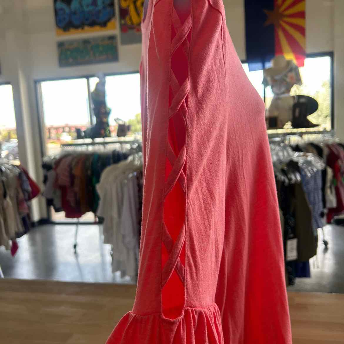 a.n.a Size L Pink Rayon Preloved Blouse LS