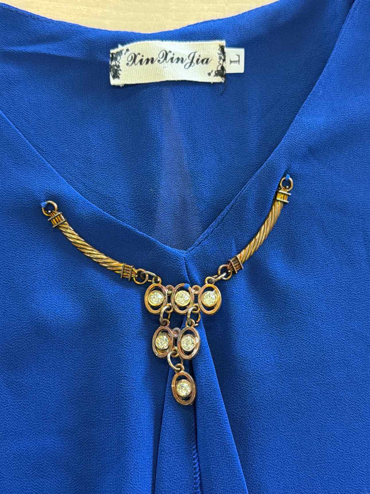 Nin Nin Jia Size L Blue Blouse