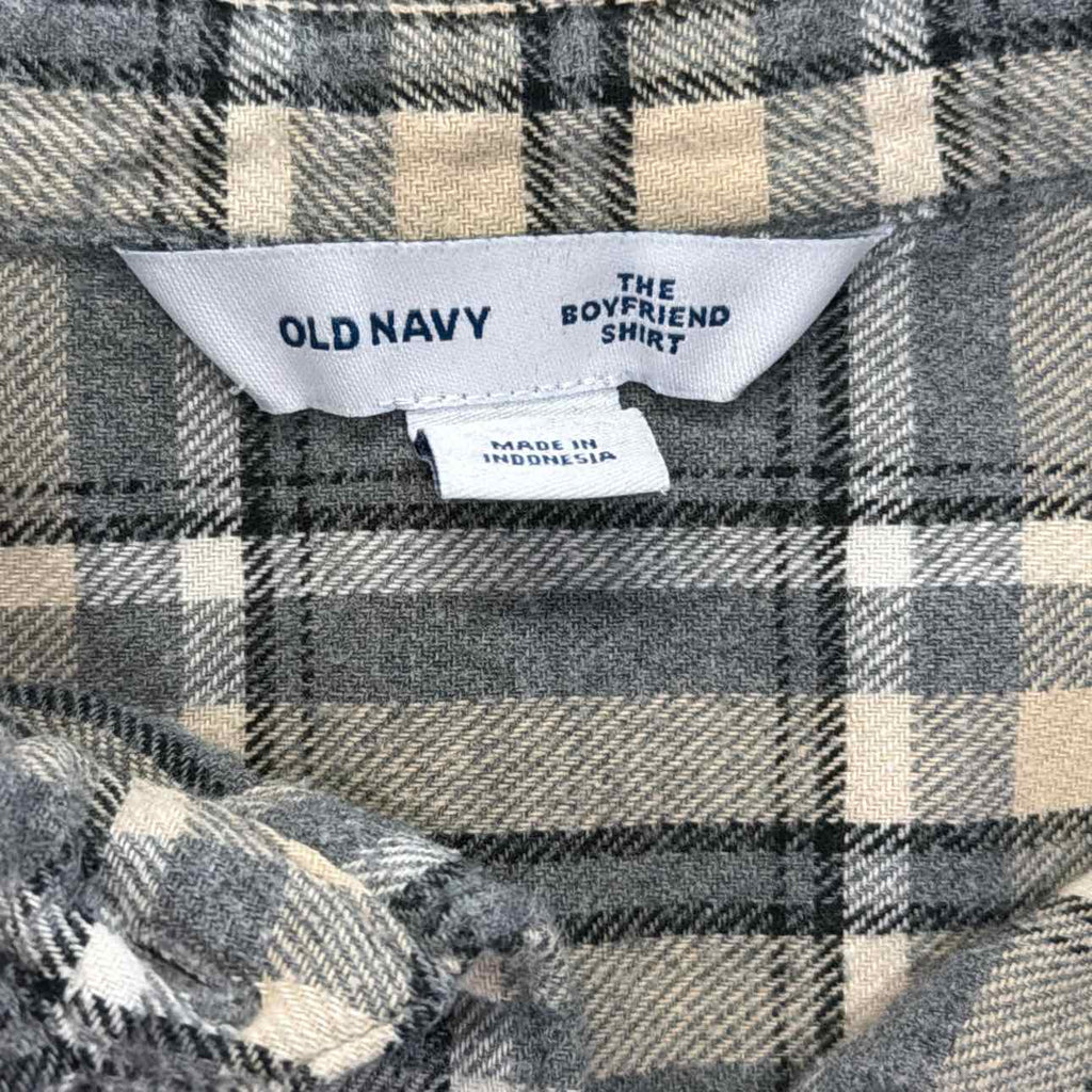 Old Navy Size L Gray Preloved Button Down Shirt