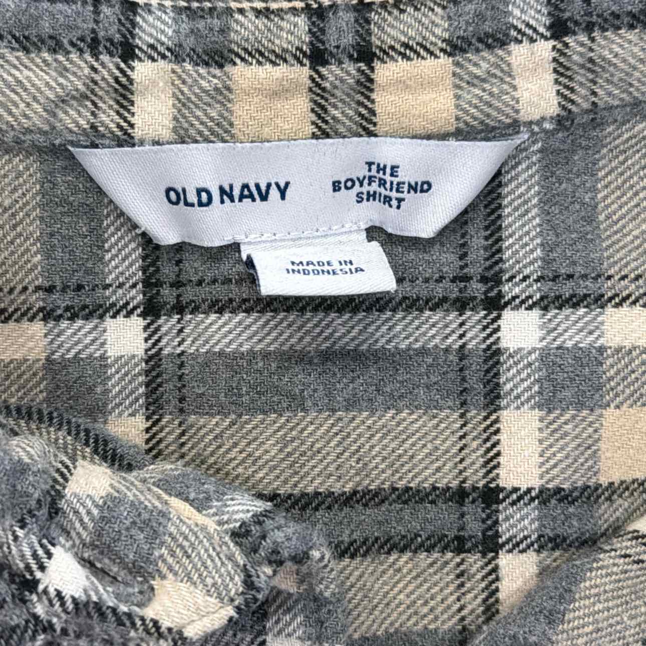 Old Navy Size L Gray Preloved Button Down Shirt