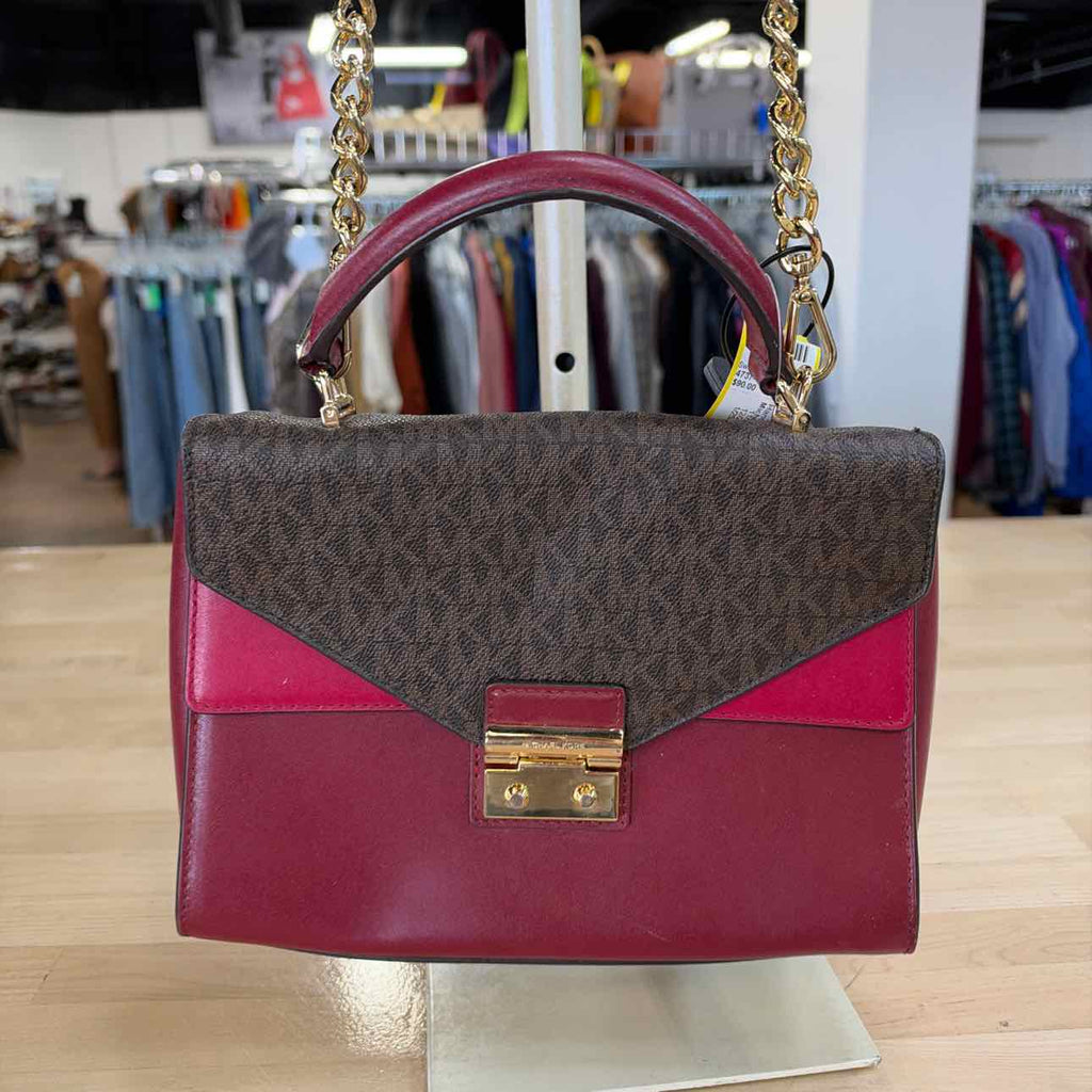 Michael Kors Red Rectangle Leather Preloved Handbag