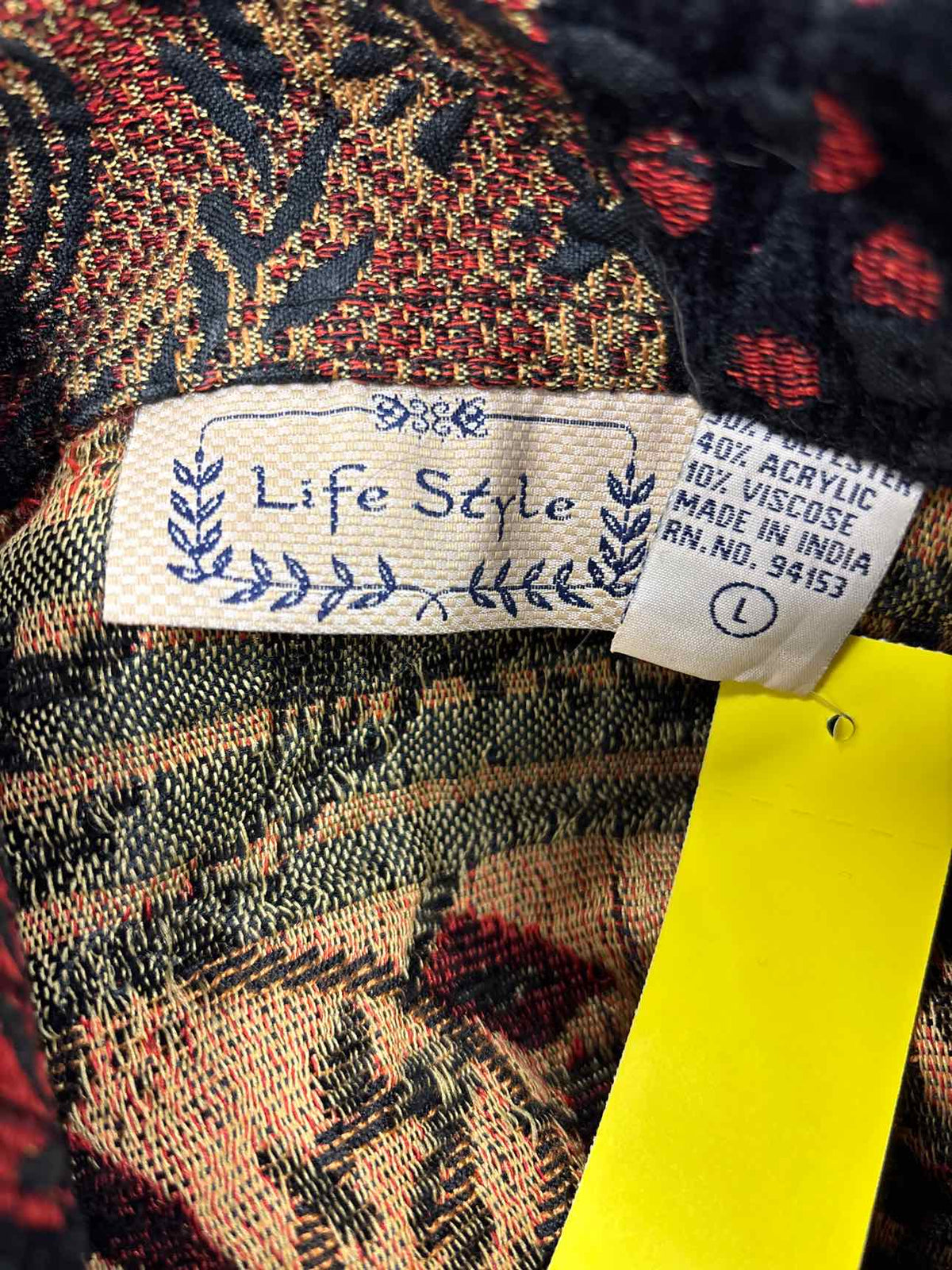 Life Style Size L Black Burgandy Preloved Jacket