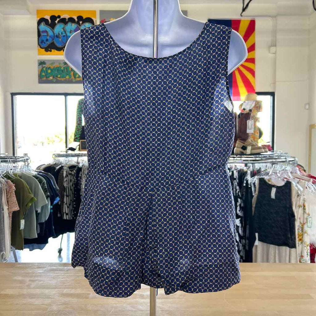 New York & Co. Size 6 Blue Silk Preloved Sleeveless
