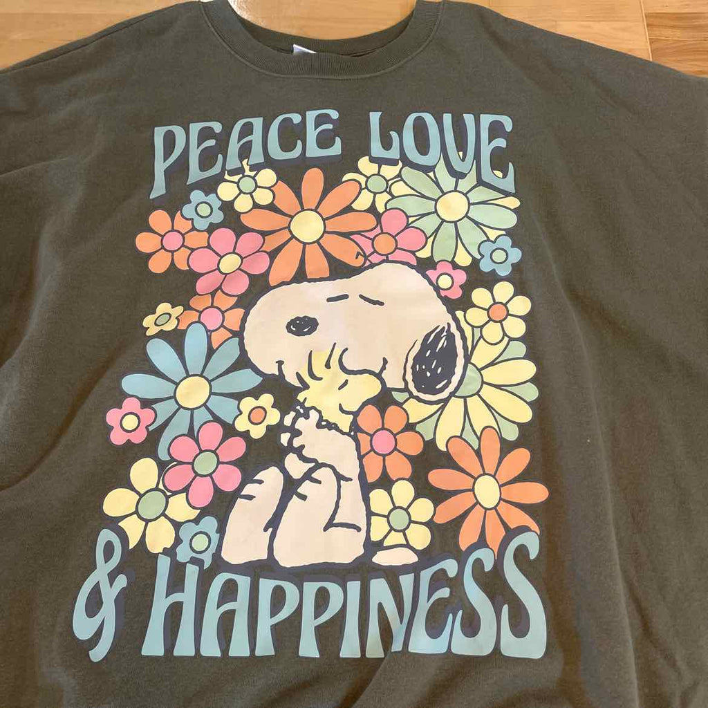 Peanuts Size 1X Green New Sweatshirt