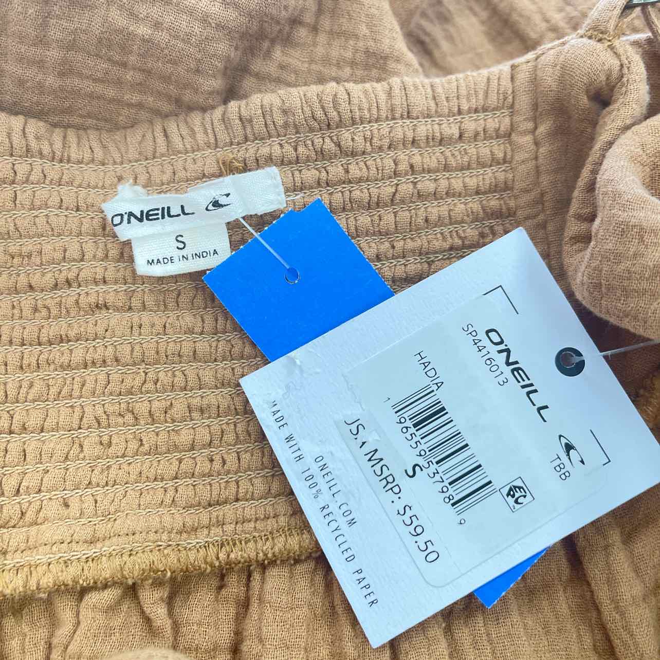 O'Neil Size S Hadia Dress Tobacco Brown