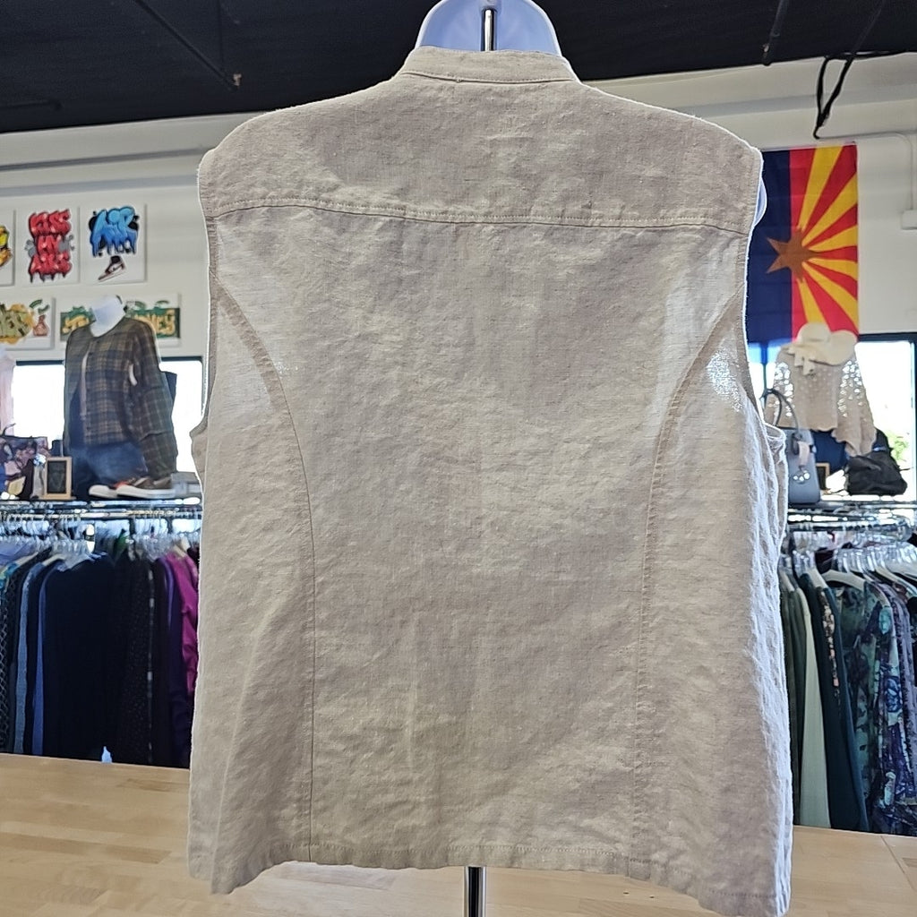 Chico's Size 2 (L) Beige Preloved Vest