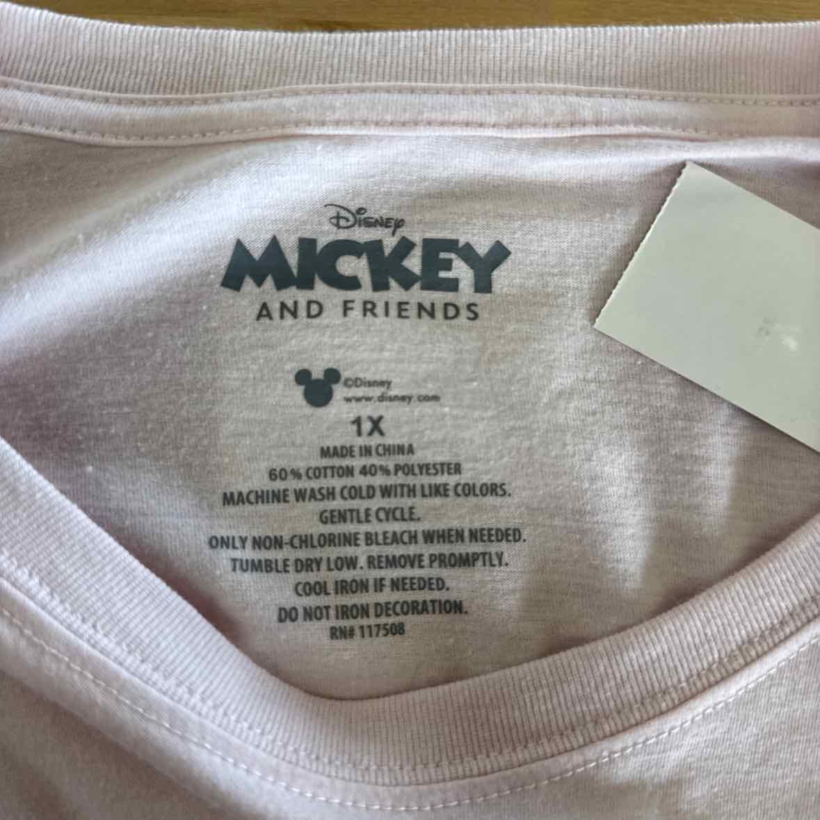 Disney Size 1X Pink Long Sleeve