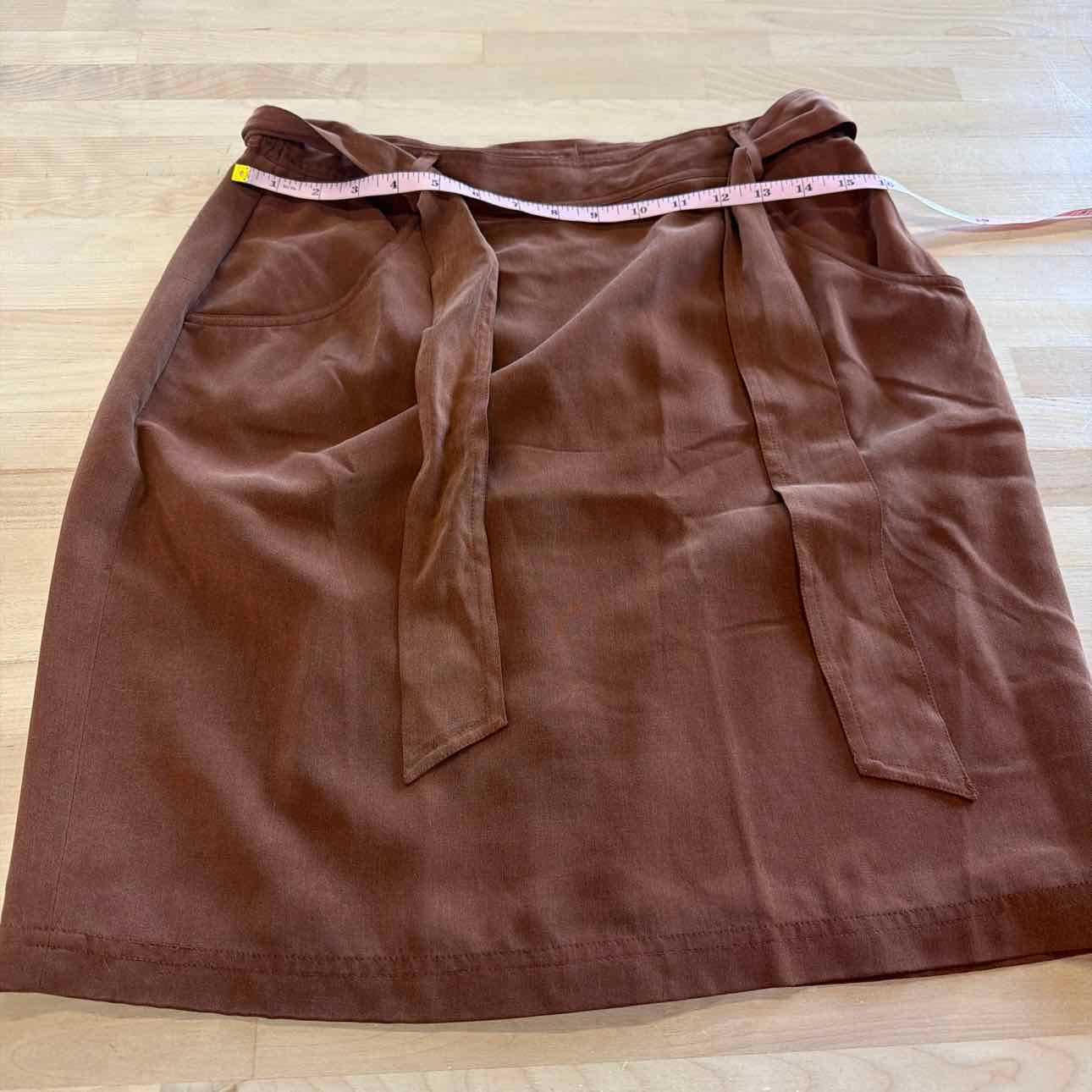 August Silk Size 12 Brown Silk Preloved Skirt